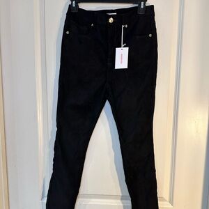 NEW Good American Good Legs Black Velour Stretch Skinny Pants, Size 26
